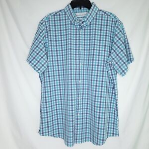 MIZZEN+MAIN Men's Leeward Short Sleeve Button Down Shirt LARGE